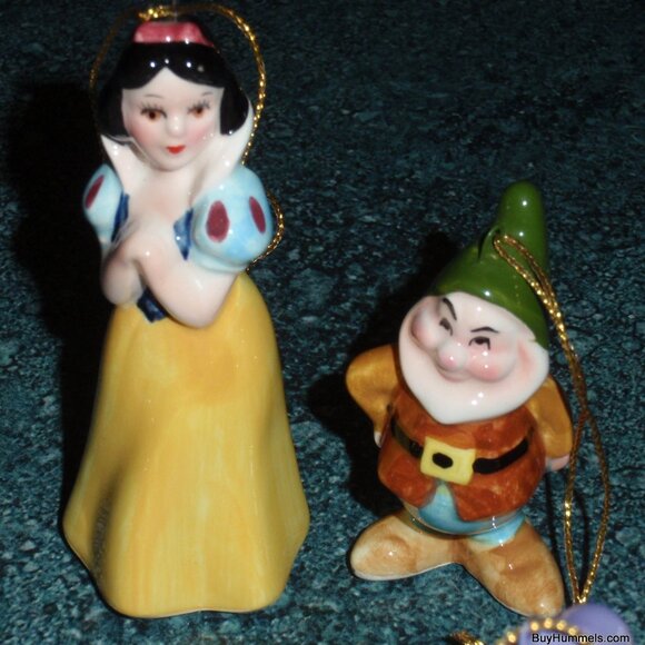 SNOW WHITE AND THE SEVEN DWARFS WALT DISNEY CHRISTMAS ORNAMENTS JAPAN - RARE! - Picture 4 of 9